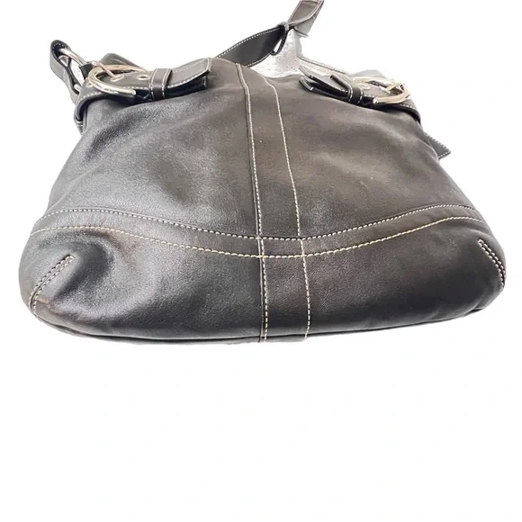 Vintage COACH Soho Slim Shoulder Bag Blk soft Leather #1452 like new - Picture 6 of 9